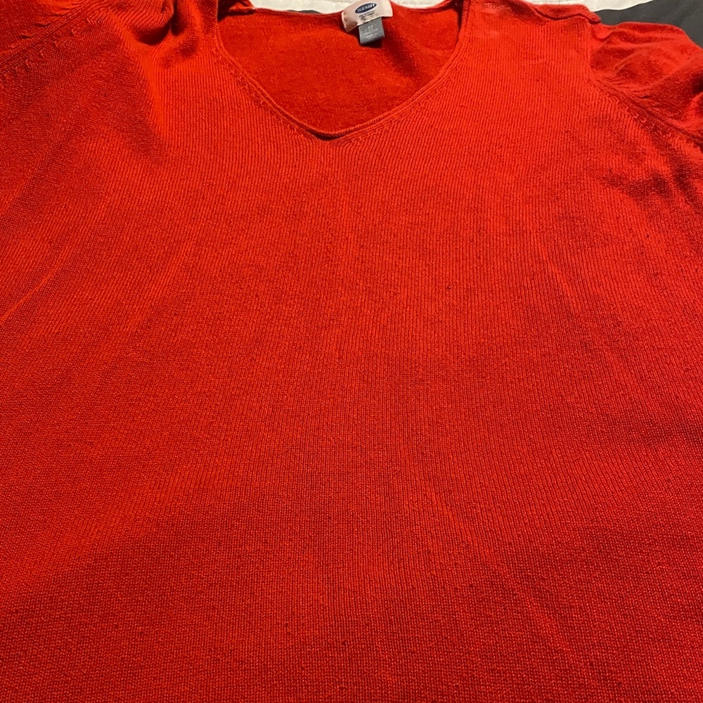 Old Navy Women's V-Neck Red Sweater